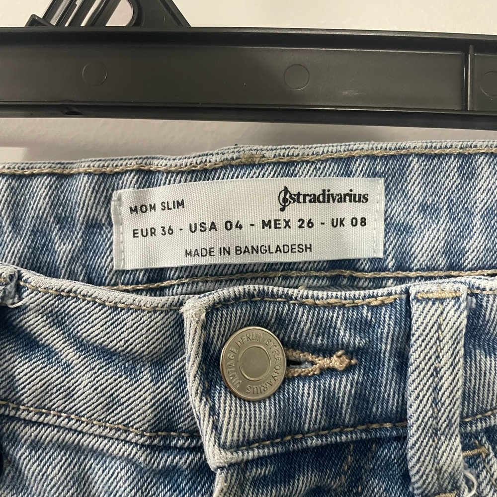 Stradivarius Light Blue Denim Mom Jeans